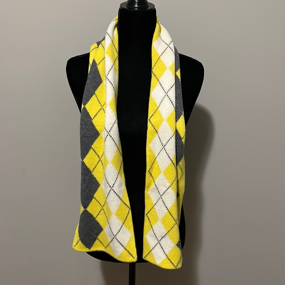 J Crew Argyle Scarf - 100% Cashmere - NWOT